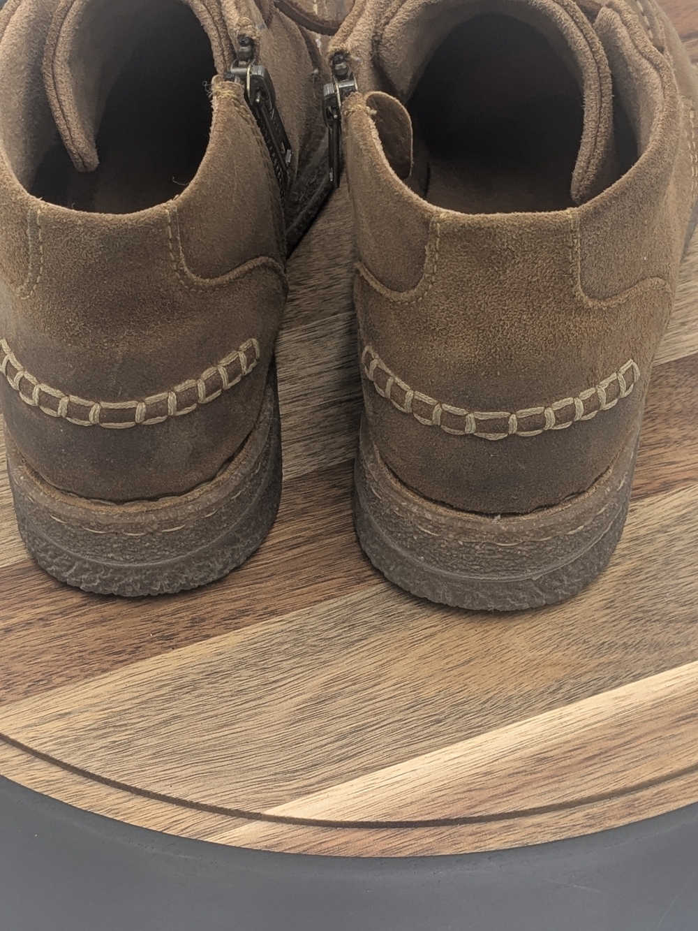 Born Analia Brown Suede Chukka Boots Lace Up Side Zip Ankle Booties Size 10 - Picture 7 of 15